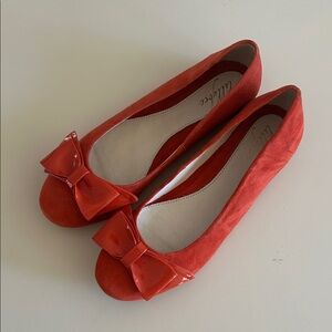 Lilly Bee Orange Suede Flats